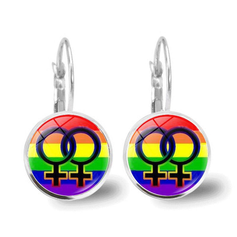 Wholesale Rainbow Round Alloy Earrings